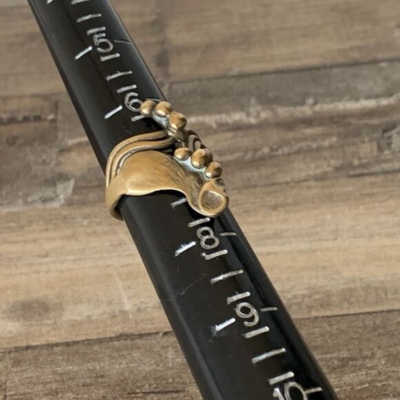 Vintage Brutalist Style Brass Or Bronze Ring Size 6.5 Modernist Sculptural Art - Picture 9 of 15